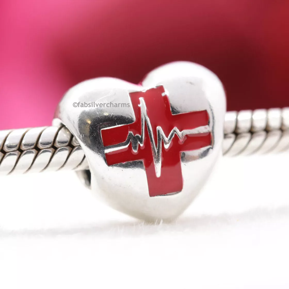 New Authentic Pandora Exclusive Nurse Red Cross Pulse Charm