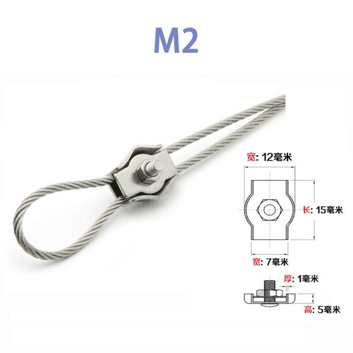 2/3/4/5/6/8/10mm Stainless Steel Simplex Steel Wire Rope Cable Grips Clamp Clips - Picture 7 of 13