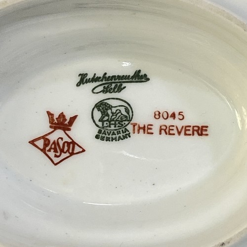 Hutschenreuther Revere Gravy Boat White Platinum Trim with Attached Underplate - Picture 11 of 11