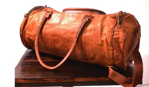 Herren Export Qualität Leder Reisetasche Weekender Tragen Vintage Gepäck Tasche - Bild 4 von 4
