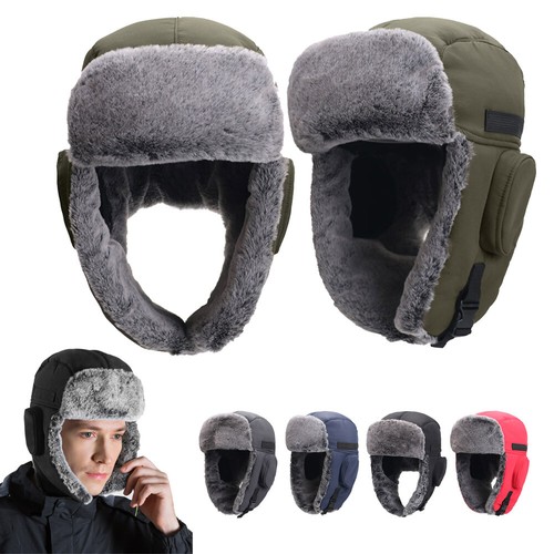 Winter Hat Faux Fur Aviator Russian Ushanka Warm with Ear Flap for Cold Weather - Zdjęcie 2 z 25