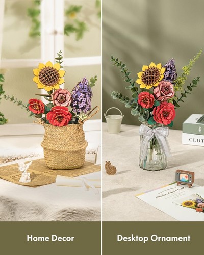 DIY Wooden Flower Bouquet Set - Elegant Gift for Home Decor & Special Occasions - Picture 6 of 11
