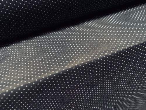 Power Mesh Net Stretch Spandex Fabric, Per Metre - Pin Dot Print - Lead Grey - Picture 3 of 3
