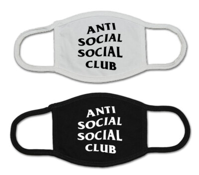 Masque AntiSocialSocialClub Logo Noir – Neuf, Streetwear