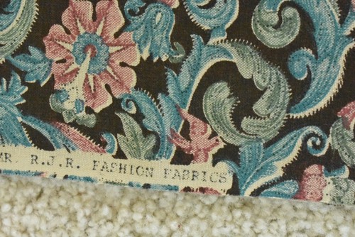 By 1/2 Yd, Vintage, Pink & Blue Victorian-Theme on Brown, RJR, Jinny Beyer, V363 - Picture 7 of 7