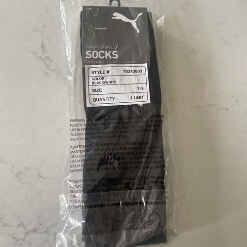 Puma Kneehigh Team Liga Socks Black/White 703438-03 Men's Size 7-9 Standard Fit - Picture 5 of 6