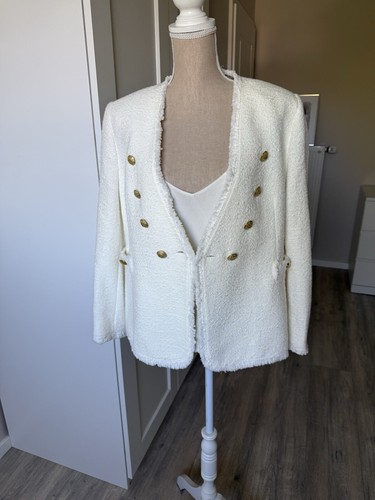 Zara Blazer Creme Weiß Gr XL - Bild 8 von 9