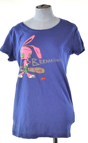 T shirt femme zombie lapin lapin bleu insolite geek graphique coton tee taille M