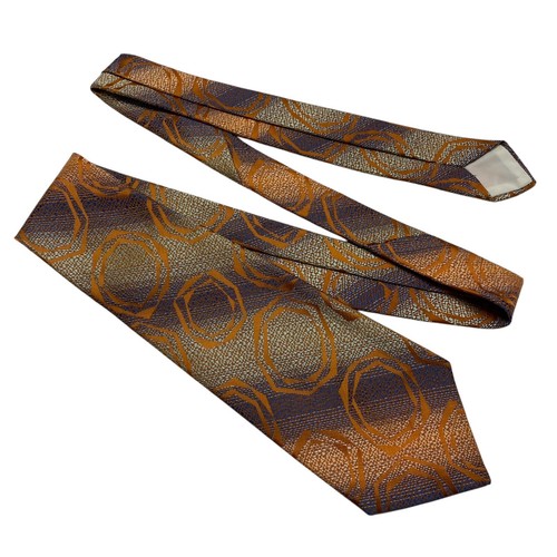 Vtg Wembley Men's Tie Necktie Wide Wemlon Polyester Purple Orange Blue Mod Disco - Picture 5 of 6