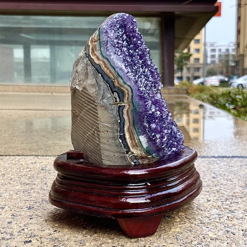 4.32LB Natural Uruguayan Amethyst Cluster purse Cave mineral Specimen - Picture 8 of 18