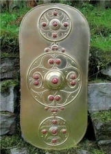 Halloween Medieval Knight Reenactment Celtic Shield Greek Shield Brass Embossed