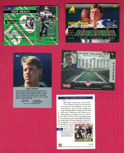 5 Troy Aikman Cards 4 - Picture 2 of 2