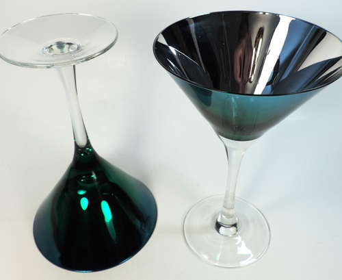 2 PIER 1 grüne verspiegelte Martini Gläser neuwertig - Bild 2 von 5