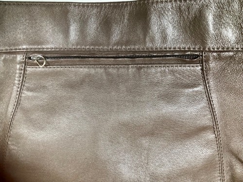 Large Brown Leather Shoulder Shopping Bag - Picture 4 of 12