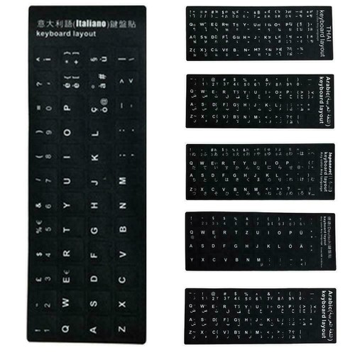 Black&White Standard Keyboard Stickers For German/English/Spanish AU S9P4 - Picture 9 of 20