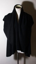 Women's Mia & Tess Black Cardigan Poncho Cape Vest Os Nwt