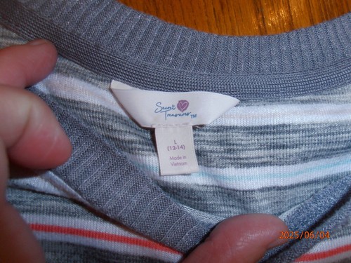 SECRET TREASURES MULTICOLOR S/S SOFT STRIPPED NIGHTGOWN WOMAN'S SIZE L - Picture 3 of 6