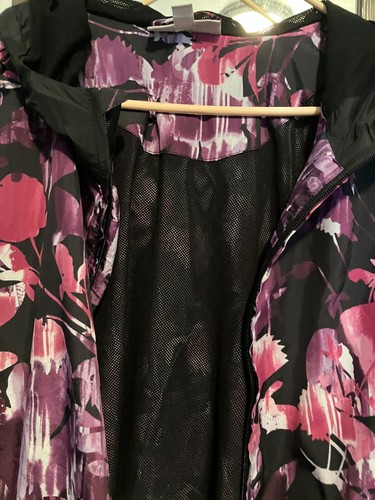 WOMAN WITHIN FULL ZIP JACKET PINK PURPLE BLACK 30/32 3X ABSTRACT FLORAL - Picture 3 of 5