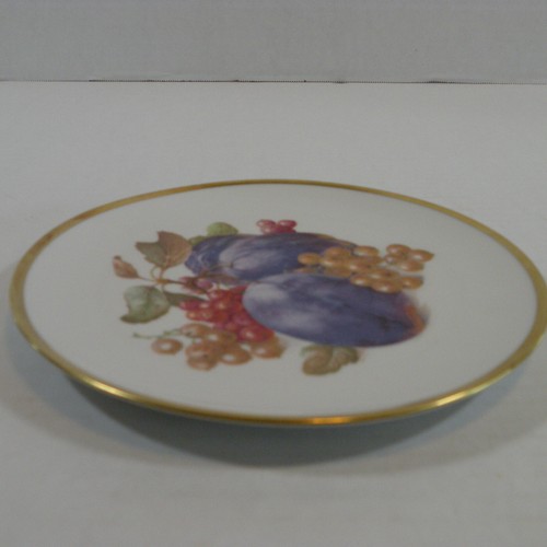 Juego de 4 platos de ensalada de postre de frutas Schumann Azberg Alemania 7,5" borde dorado de colección - Imagen 13 de 23