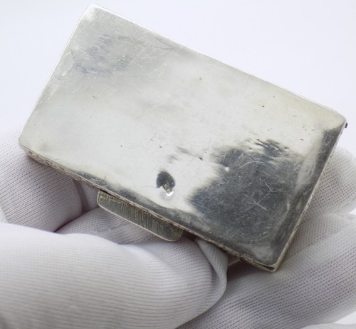 Vintage Handmade Genuine Silver Pill Snuff Trinket Rectangular Box - Picture 10 of 16