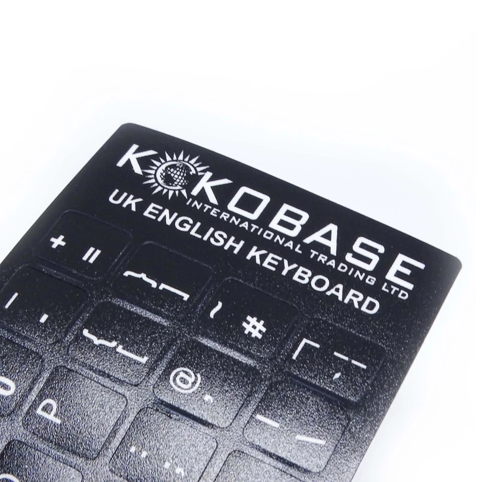 UK English Black Keycap Stickers QWERTY Keyboard Desktop, Laptop, Computer, PC - Image 3 of 4