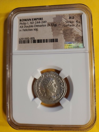 Philip The 1st A.D.244=249.AR.DOUBLE=DENARIUS SILVER NGC HIGH GRADE ANCIENT... - Picture 6 of 12