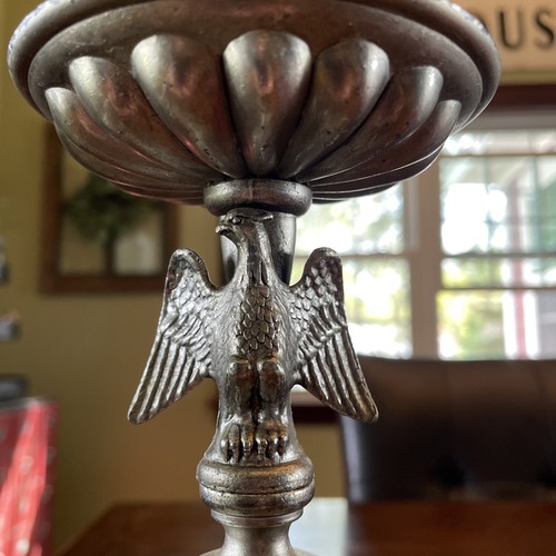 Vintage Dilly Brushed Metal Ornate Eagle Candelabra Pillar Candle Holders Set - Picture 3 of 7
