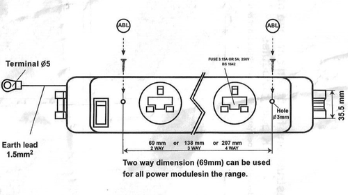 BRAND NEW under desk & rack 4 way 240v extension, each socket is fused, 2m cable - Picture 11 of 16