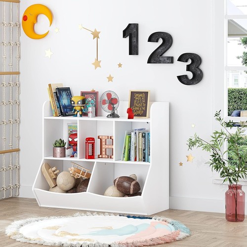 Toy Storage Organizer with Bookcase, Kids Multi-Shelf Cubby for Books & Toys - Picture 6 of 9