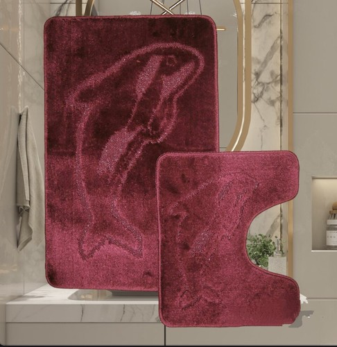 JUEGO DE BAÑO 2 PIEZAS DISEÑO DELFÍN NÁUTICO ALFOMBRILLA ANTIDESLIZANTE + PEDESTAL VARIOS COLORES - Imagen 43 de 47