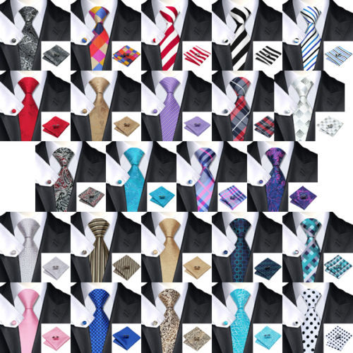 Klassische Farben 100 % Seide Krawatte Set Herren Krawatte Hochzeit Party Formelle Krawatte - Bild 3 von 25
