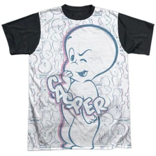 Casper Friendly Ghost Adult Halloween Costume T Shirt (Black Back), S-3XL