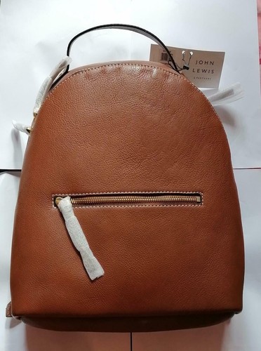 John Lewis And Partners Harper Leather Backpack Tan (H29.5 x W34.5cm) Very Rare! - Picture 3 of 4