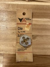 VERMONT AMERICAN 7/16-14NC DIE~#20774~Made in USA~New~Hexagon Old Stock