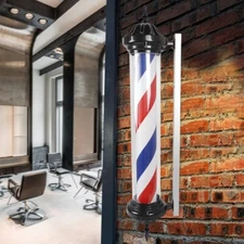 40" Large Barber Pole Light Rotating Hair Salon Shop Sign Outdoor Wall Mount