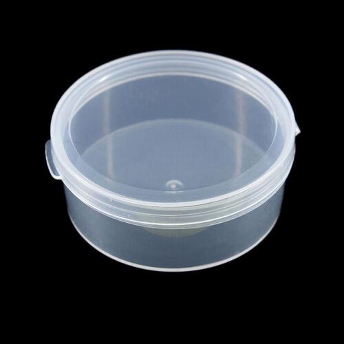 Round Clear Lidded Small Plastic Box Home Organizer Jewelry Beads Storage Boxes - Picture 5 of 9