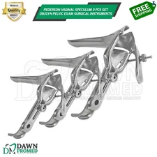 Pederson Vaginal Speculum 3Pcs Set OB/GYN Pelvic Exam Surgical Inst German Grade