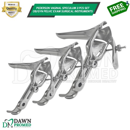 Pederson Vaginal Speculum 3Pcs Set OB/GYN Pelvic Exam Surgical Inst German Grade - Picture 1 of 8