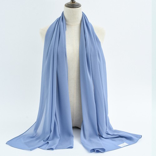 Bufanda De Chifón Para Mujeres De Color Sólido Pañuelo De Cabeza Turban Hijabs - Picture 82 of 97