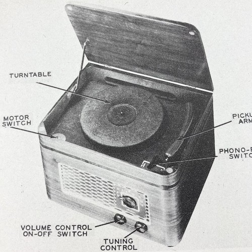 1946 Airline Phono Radio Model 64WG-2007A,B Wire Schematic Repair Manual Vintage