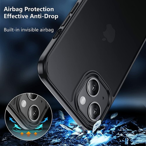 iPhone 13 Phone Case Protective Cover Translucent Hard Back TPU Edges Shockproof - Picture 3 of 7