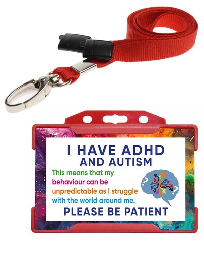ADHD Lanyard Autism Lanyard I Have ADHD & Autism Badge Hidden Disability - Picture 11 of 21