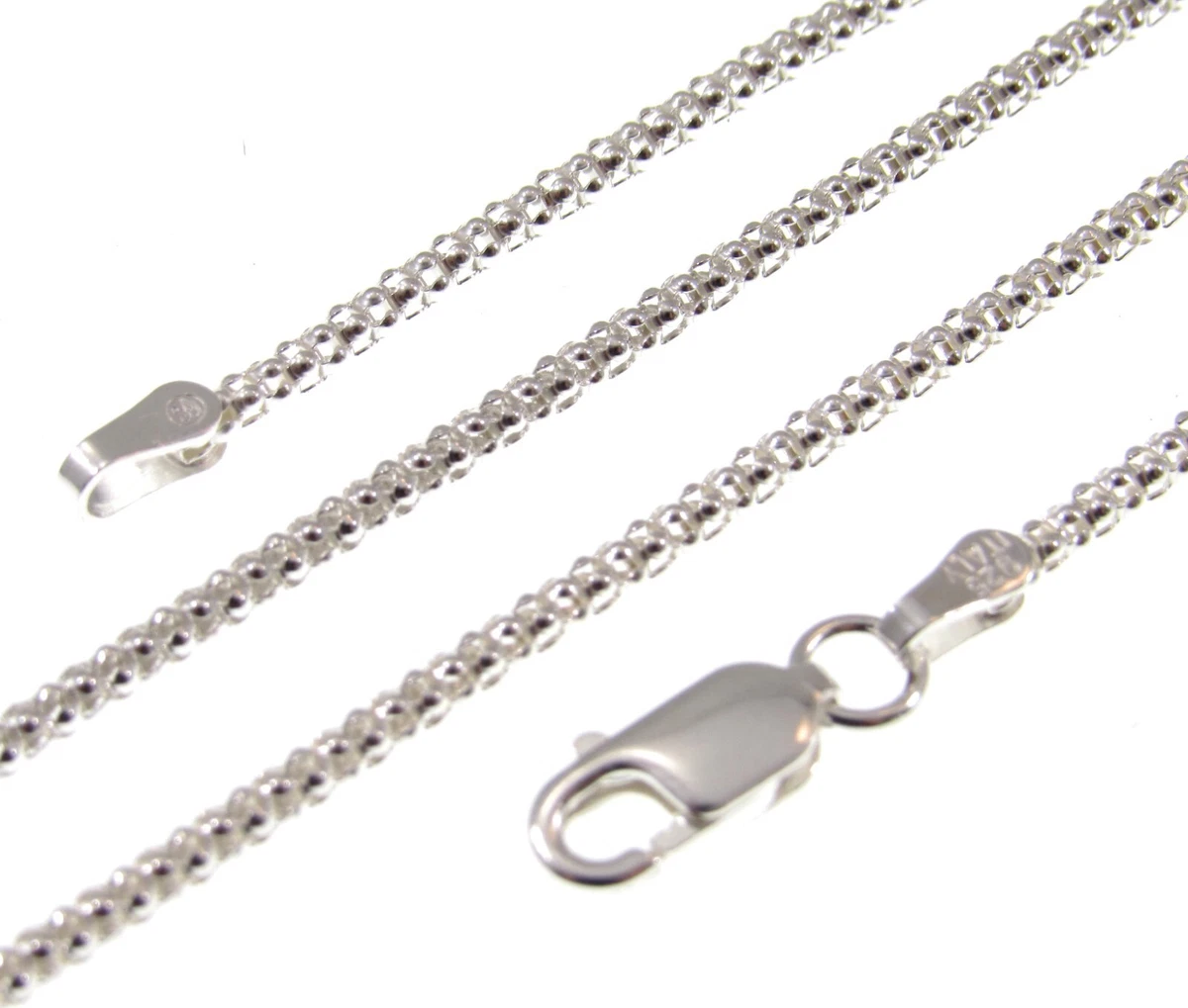 Sterling silver popcorn chain best sale necklace