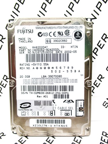 PCB - Fujitsu 20GB MHR2020AT IDE CA06062-B24200DL CA26298-B61404BA 2.5 HardDrive - Picture 4 of 5