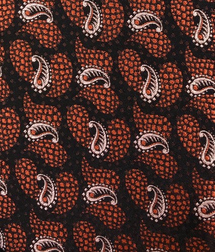 CHARVET MENS BRONZE ORANGE & BLACK WILD PAISLEY SILK WOVEN TI - Picture 5 of 7