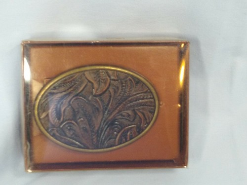 Oden Leaf Pattern USA Made 2 3/4 X 2 inches Belt Buckle in Box - Picture 7 of 10