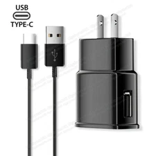 15W Type C Adaptive Fast Charger USB C Fast Block 4FT USB A-C Cable For Samsung
