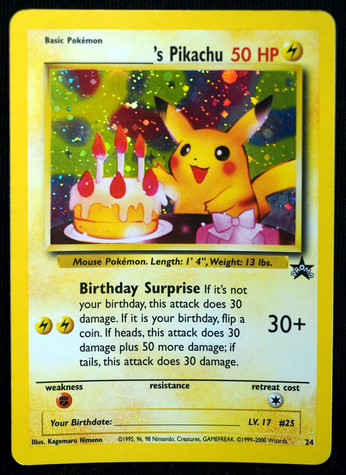 2000 Birthday Pikachu Holo Black Star Promo Pokemon Card NM MANY AVAILABLE