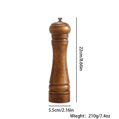US 1 Stück Küchenhelfer Kochen Pfeffermühle Handbewegung Holz Pfeffermühle - Bild 8 von 24