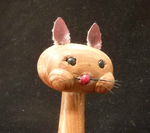 Vintage Cat Mid Century Modern Wood Toothpick Holder Danish Modern Figurine - Bild 2 von 7
